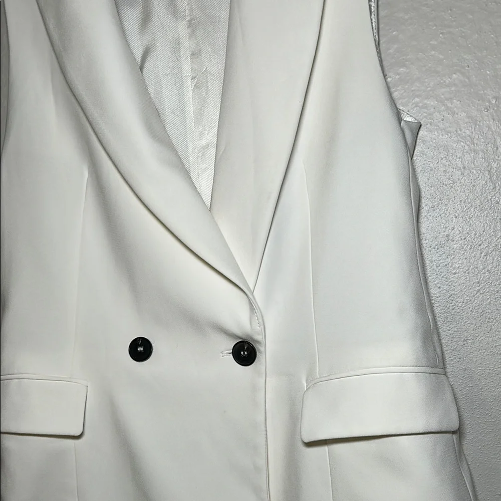 Zara Ivory Double-Breasted Vest - Picture 6 of 11